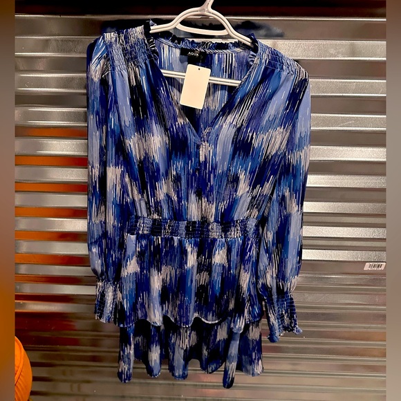 Aqua Dresses & Skirts - Aqua smocked long sleeve dress woman’s size small